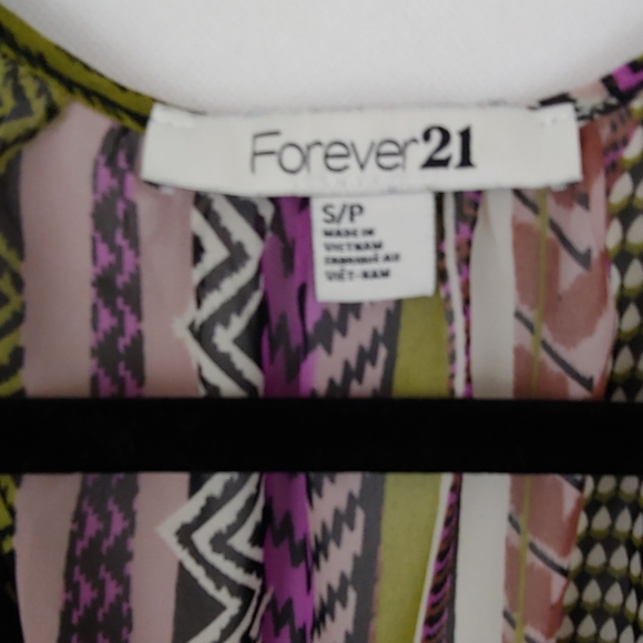 Forever21 Top Blouse Sheer Multi Color Size SP - Picture 2 of 8